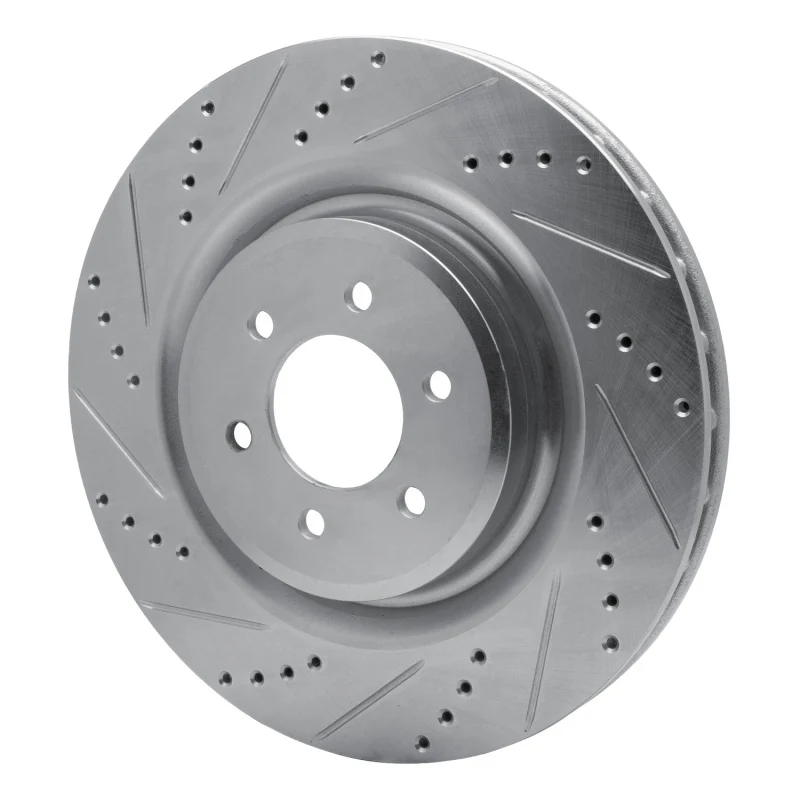 R1 03-17 Dodge Viper Rear Left Drilled & Slotted Silver Brake Rotor - Image 5