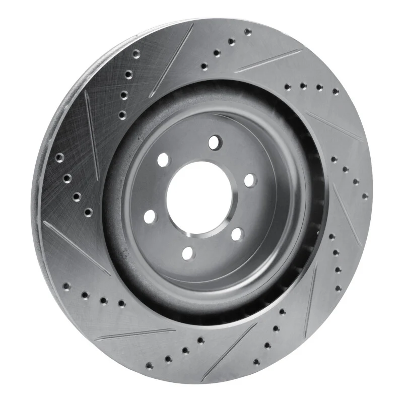 R1 03-17 Dodge Viper Rear Right Drilled & Slotted Silver Brake Rotor - Image 6