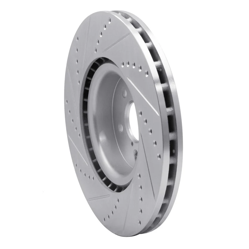 R1 03-25 Subaru BRZ Front Right Drilled & Slotted Silver Brake Rotor - Image 3
