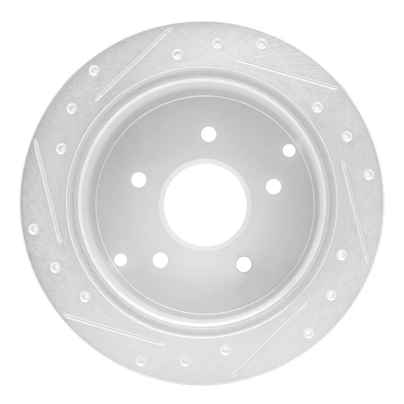 R1 04-04 Pontiac GTO Rear Right Drilled & Slotted Silver Brake Rotor - Image 2