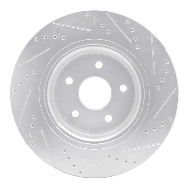 R1 04-06 Dodge Ram 1500 Pickup Front Left Drilled & Slotted Silver Brake Rotor - Image 2