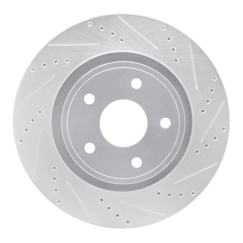 R1 04-06 Dodge Ram 1500 Pickup Front Right Drilled & Slotted Silver Brake Rotor
