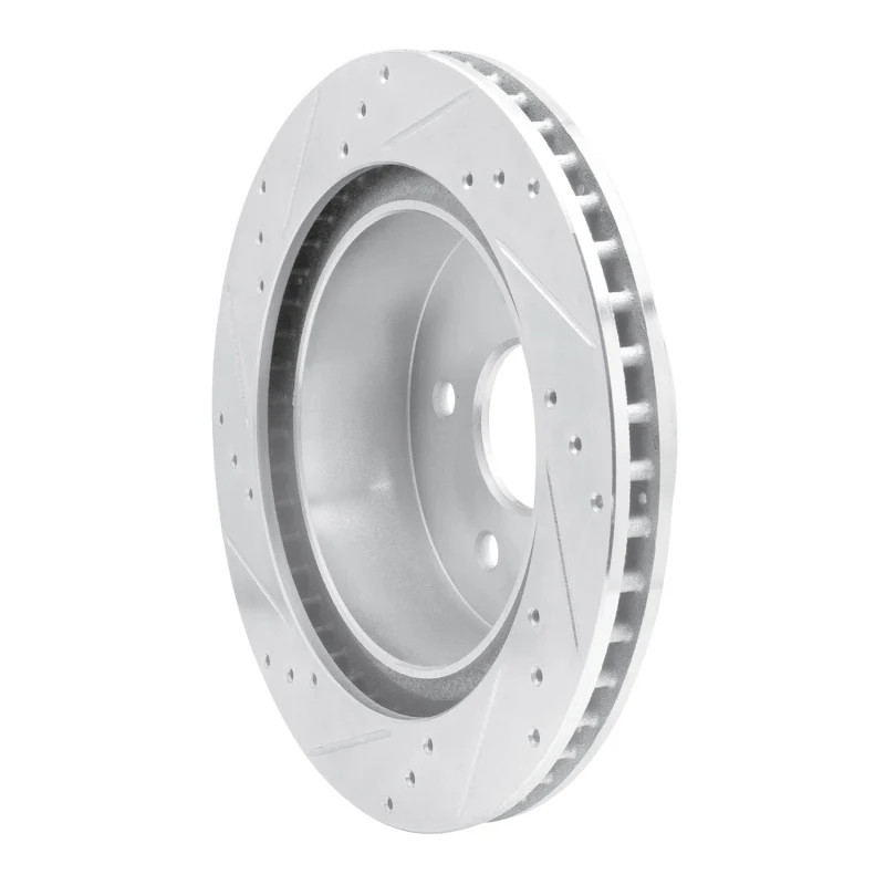 R1 04-06 Dodge Ram 1500 Pickup Rear Left Drilled & Slotted Silver Brake Rotor - Image 2