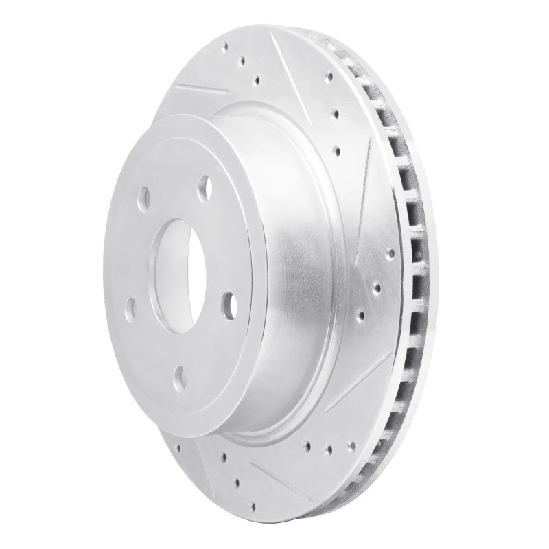 R1 04-06 Dodge Ram 1500 Pickup Rear Right Drilled & Slotted Silver Brake Rotor - Image 3