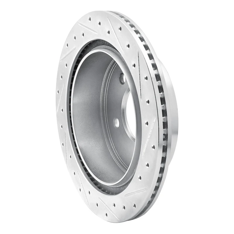 R1 04-06 Ford E-150 Rear Left Drilled & Slotted Silver Brake Rotor - Image 5