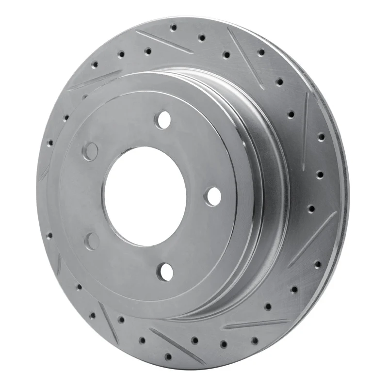 R1 04-06 Ford E-150 Rear Right Drilled & Slotted Silver Brake Rotor - Image 2
