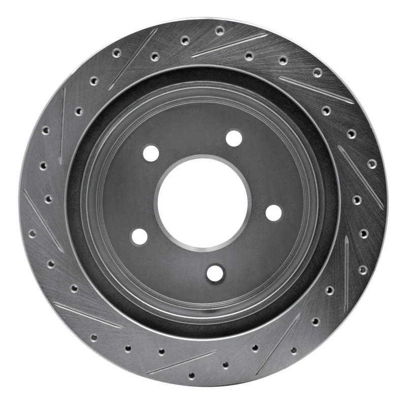 R1 04-06 Ford E-150 Rear Right Drilled & Slotted Silver Brake Rotor - Image 3