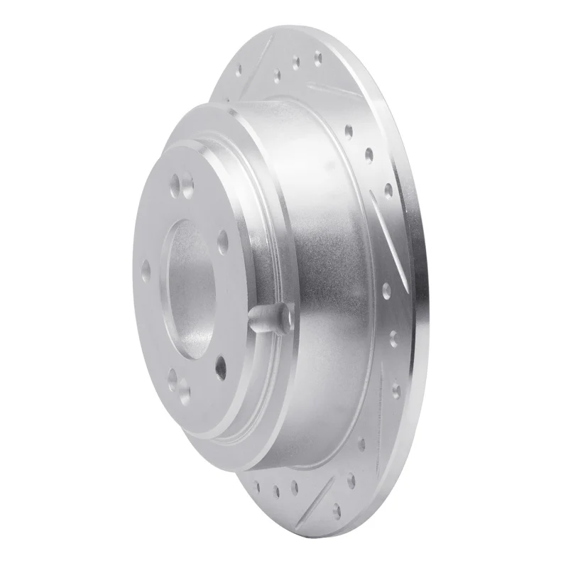 R1 04-06 Kia AMANTI Rear Left Drilled & Slotted Silver Brake Rotor - Image 5