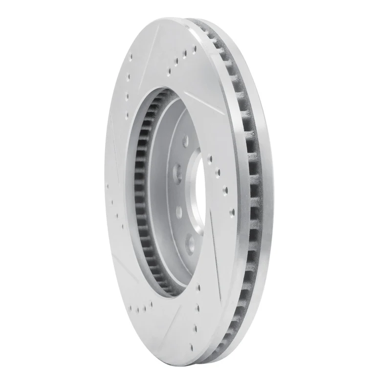 R1 04-07 Ford Freestar Front Right Drilled & Slotted Silver Brake Rotor - Image 3