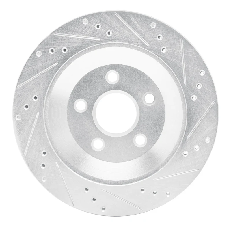 R1 04-07 Ford Freestar Rear Left Drilled & Slotted Silver Brake Rotor - Image 2
