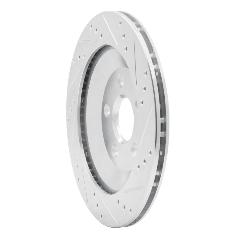 R1 04-07 Ford Freestar Rear Left Drilled & Slotted Silver Brake Rotor - Image 3