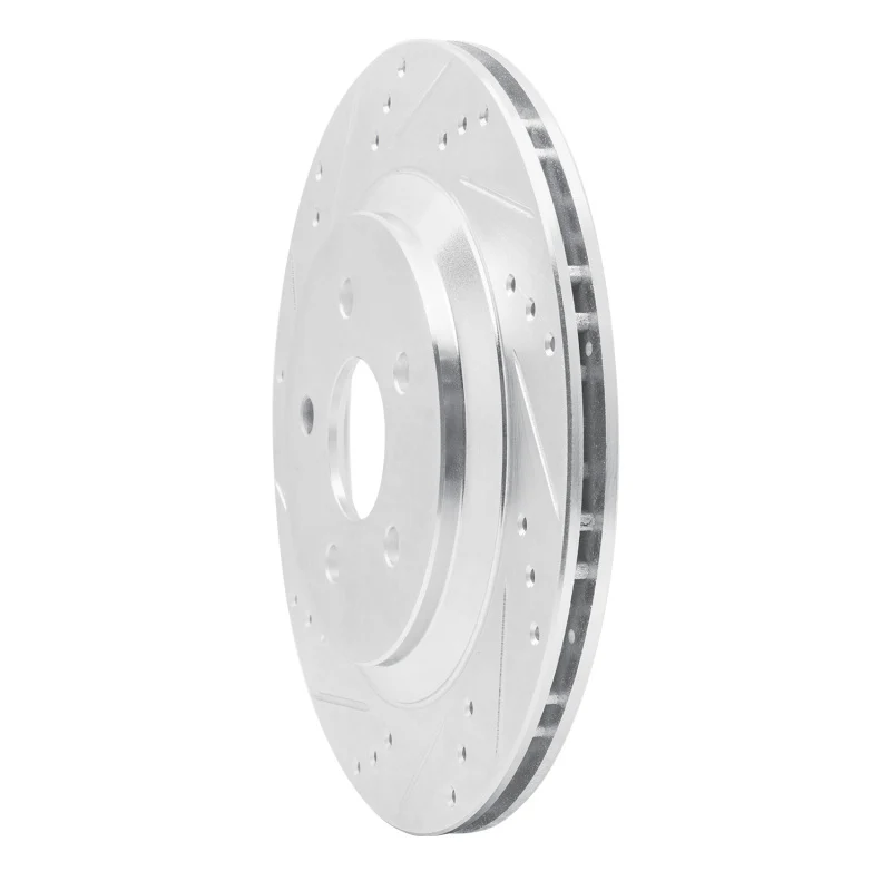 R1 04-07 Ford Freestar Rear Left Drilled & Slotted Silver Brake Rotor - Image 4