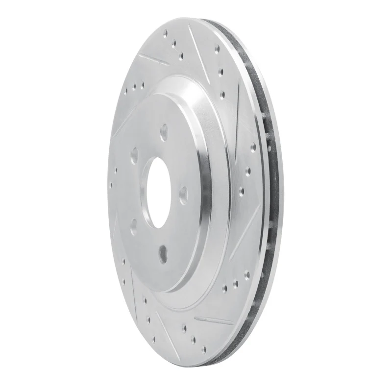 R1 04-07 Ford Freestar Rear Right Drilled & Slotted Silver Brake Rotor - Image 2