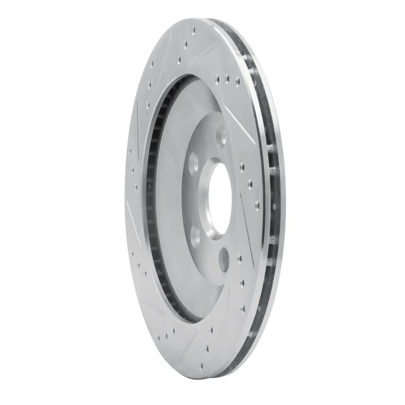 R1 04-07 Ford Freestar Rear Right Drilled & Slotted Silver Brake Rotor - Image 5