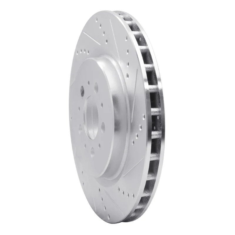 R1 04-07 Volvo S60 Rear Right Drilled & Slotted Silver Brake Rotor - Image 5