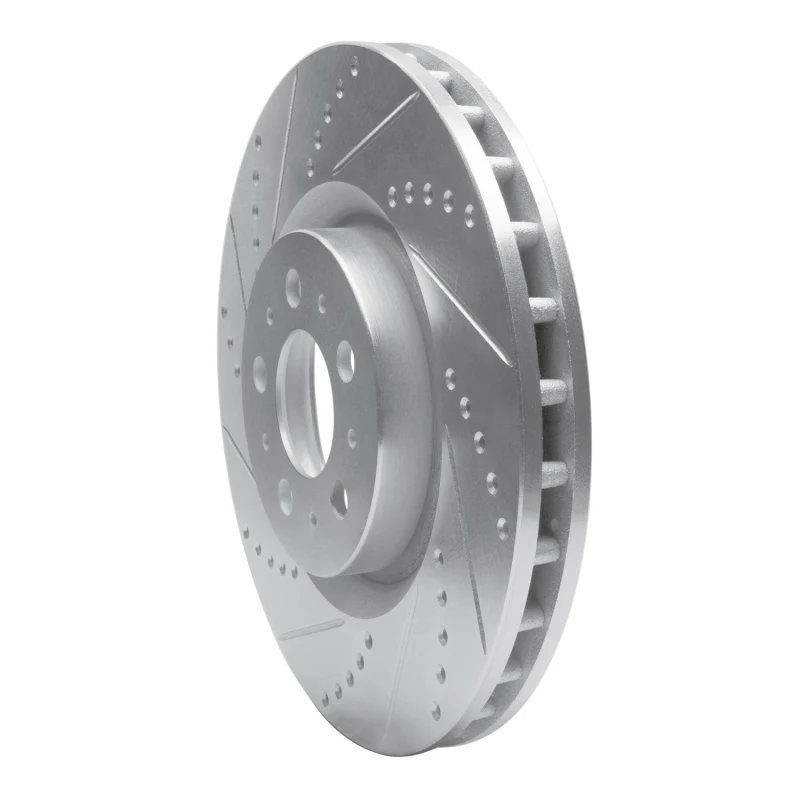 R1 04-07 Volvo V70 Front Left Drilled & Slotted Silver Brake Rotor - Image 4