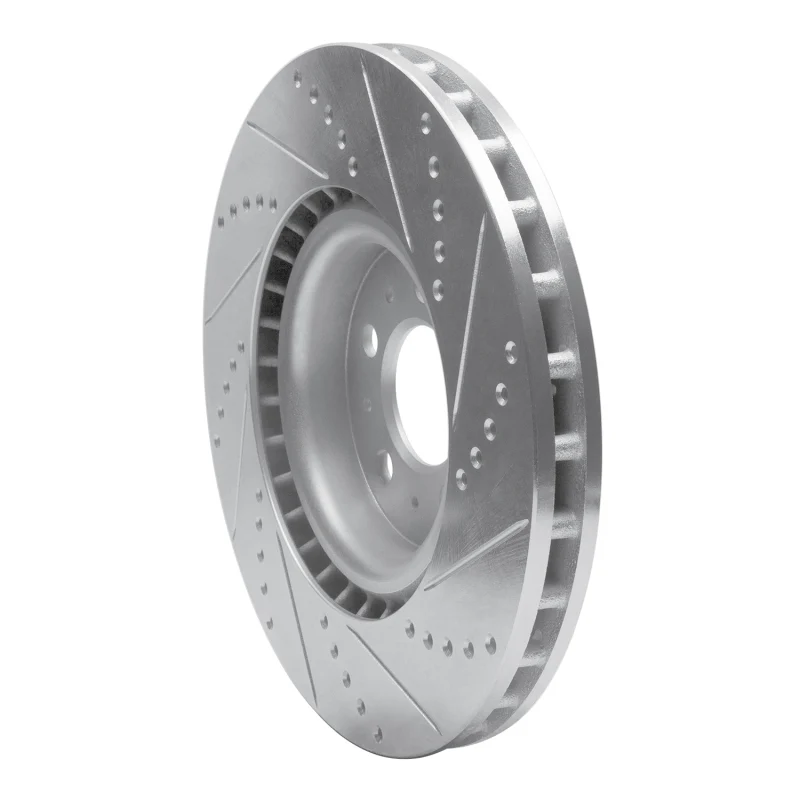 R1 04-07 Volvo V70 Front Left Drilled & Slotted Silver Brake Rotor - Image 5