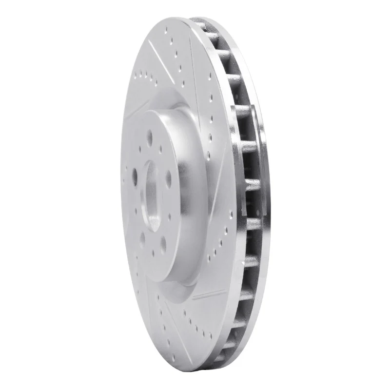 R1 04-07 Volvo V70 Front Right Drilled & Slotted Silver Brake Rotor - Image 3
