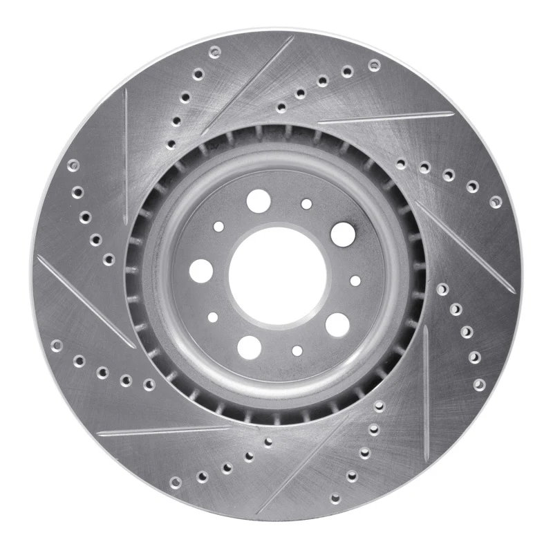 R1 04-07 Volvo V70 Front Right Drilled & Slotted Silver Brake Rotor - Image 4