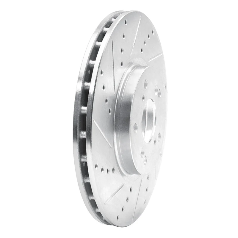 R1 04-08 Acura TL Front Left Drilled & Slotted Silver Brake Rotor - Image 3