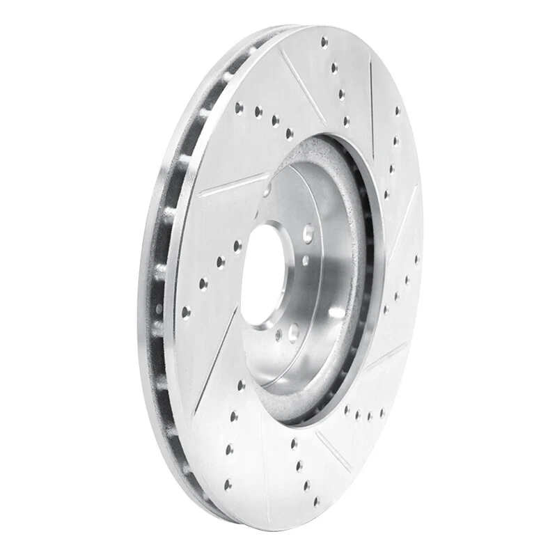 R1 04-08 Acura TL Front Left Drilled & Slotted Silver Brake Rotor - Image 4