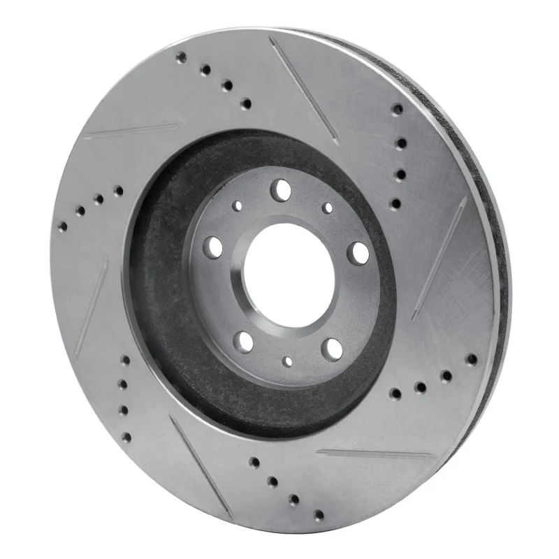 R1 04-08 Cadillac CTS Front Left Drilled & Slotted Silver Brake Rotor - Image 4