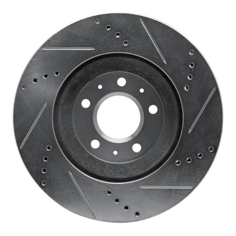 R1 04-08 Cadillac CTS Front Left Drilled & Slotted Silver Brake Rotor - Image 5