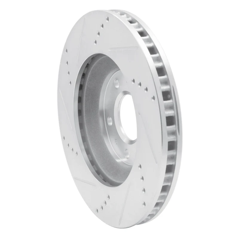 R1 04-08 Cadillac CTS Front Right Drilled & Slotted Silver Brake Rotor - Image 4