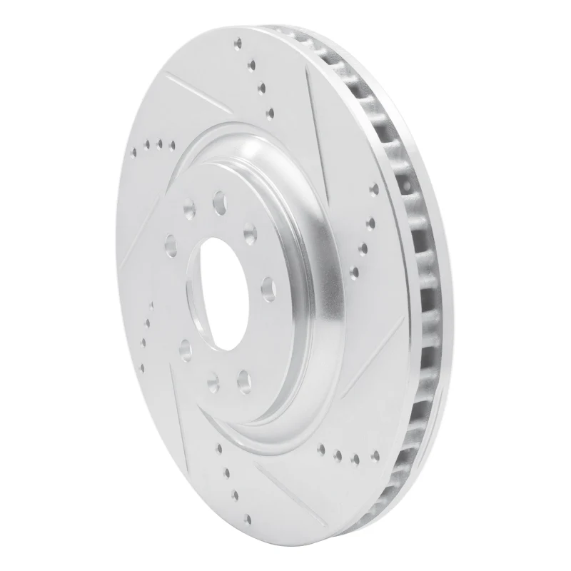 R1 04-08 Cadillac CTS Front Right Drilled & Slotted Silver Brake Rotor - Image 5