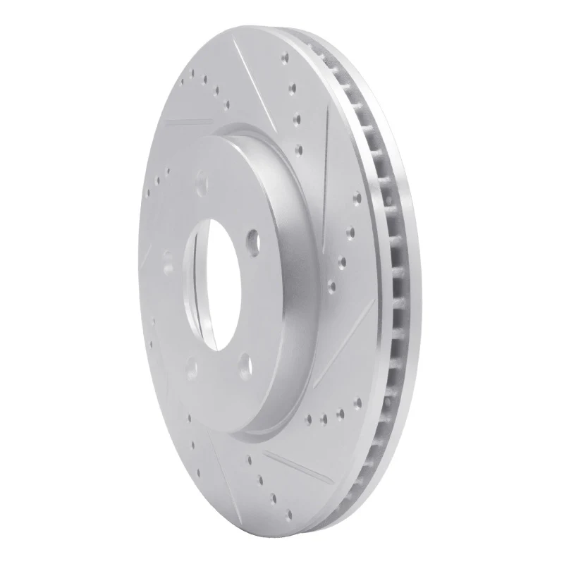 R1 04-08 Chrysler Pacifica Front Right Drilled & Slotted Silver Brake Rotor - Image 2