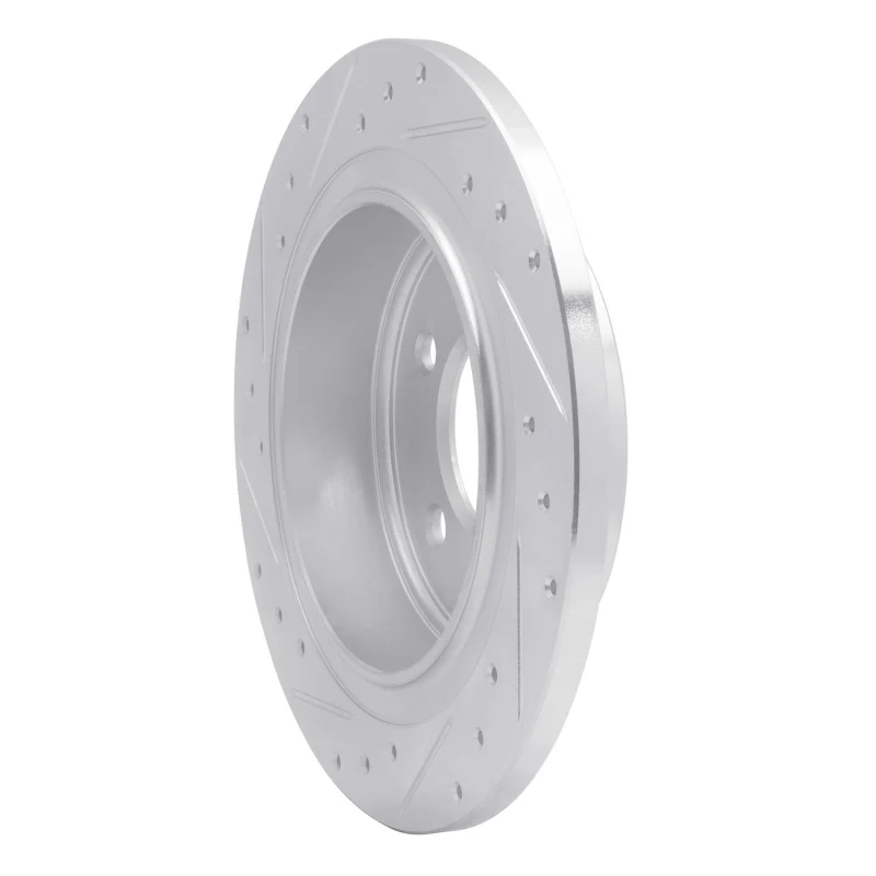 R1 04-08 Chrysler Pacifica Rear Right Drilled & Slotted Silver Brake Rotor - Image 5