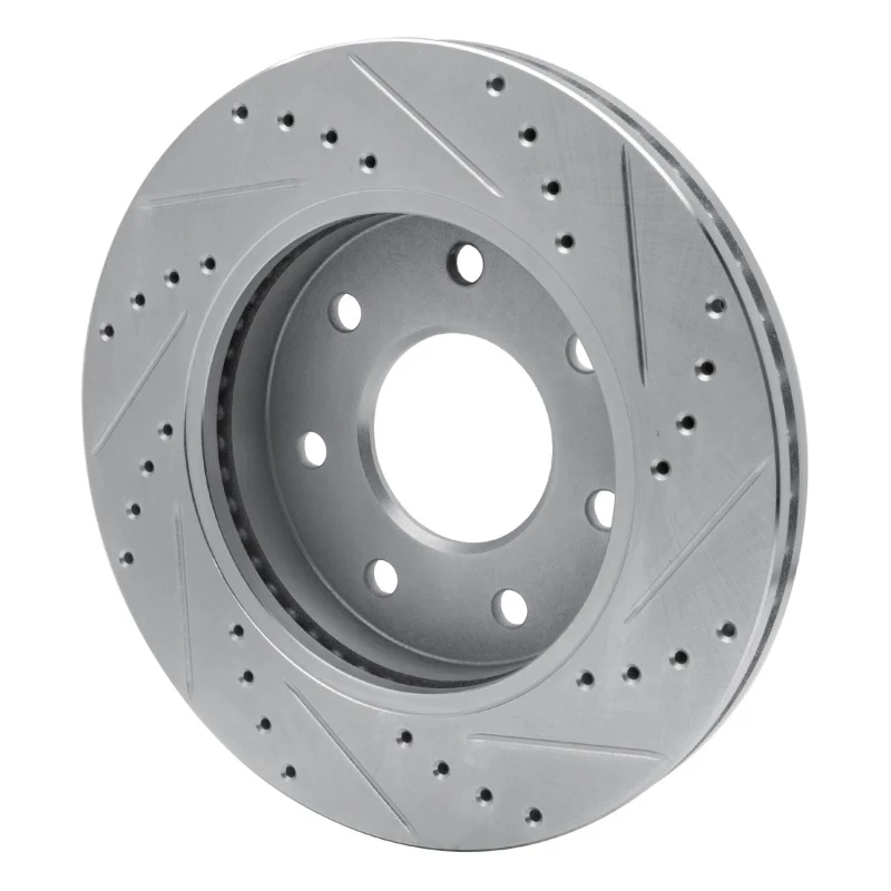 R1 04-08 Ford F-150 4WD Front Left Drilled & Slotted Silver Brake Rotor - Image 5