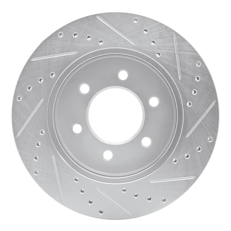 R1 04-08 Ford F-150 4WD Front Left Drilled & Slotted Silver Brake Rotor - Image 3