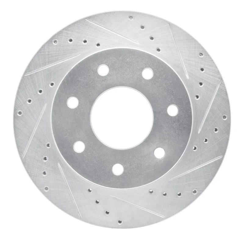 R1 04-08 Ford F-150 4WD Front Right Drilled & Slotted Silver Brake Rotor