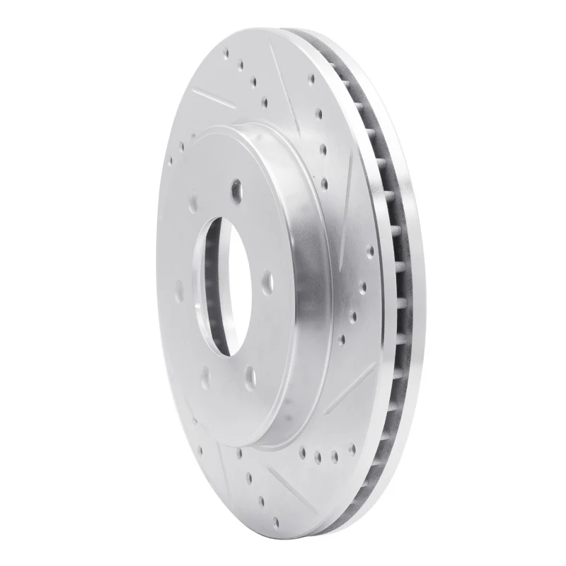 R1 04-08 Ford F-150 4WD Front Right Drilled & Slotted Silver Brake Rotor - Image 3