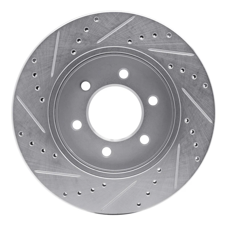 R1 04-08 Ford F-150 4WD Front Right Drilled & Slotted Silver Brake Rotor - Image 4