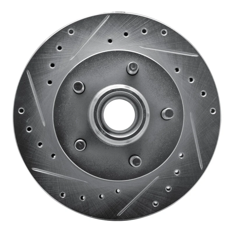 R1 04-08 Ford F-150 RWD Front Left Drilled & Slotted Silver Brake Rotor - Image 5