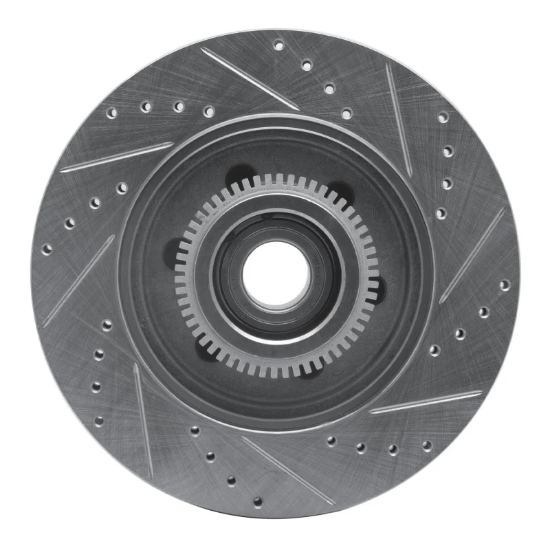 R1 04-08 Ford F-150 RWD Front Left Drilled & Slotted Silver Brake Rotor - Image 4