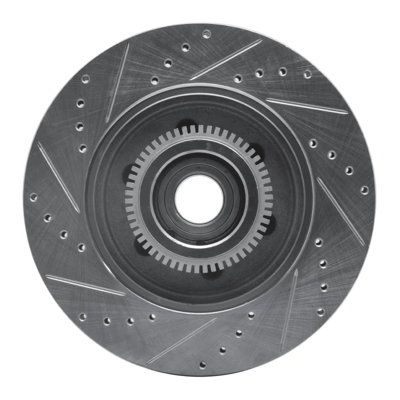 R1 04-08 Ford F-150 RWD Front Right Drilled & Slotted Silver Brake Rotor - Image 4