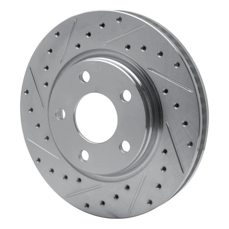 R1 04-09 Buick Allure Front Left Drilled & Slotted Silver Brake Rotor - Image 5
