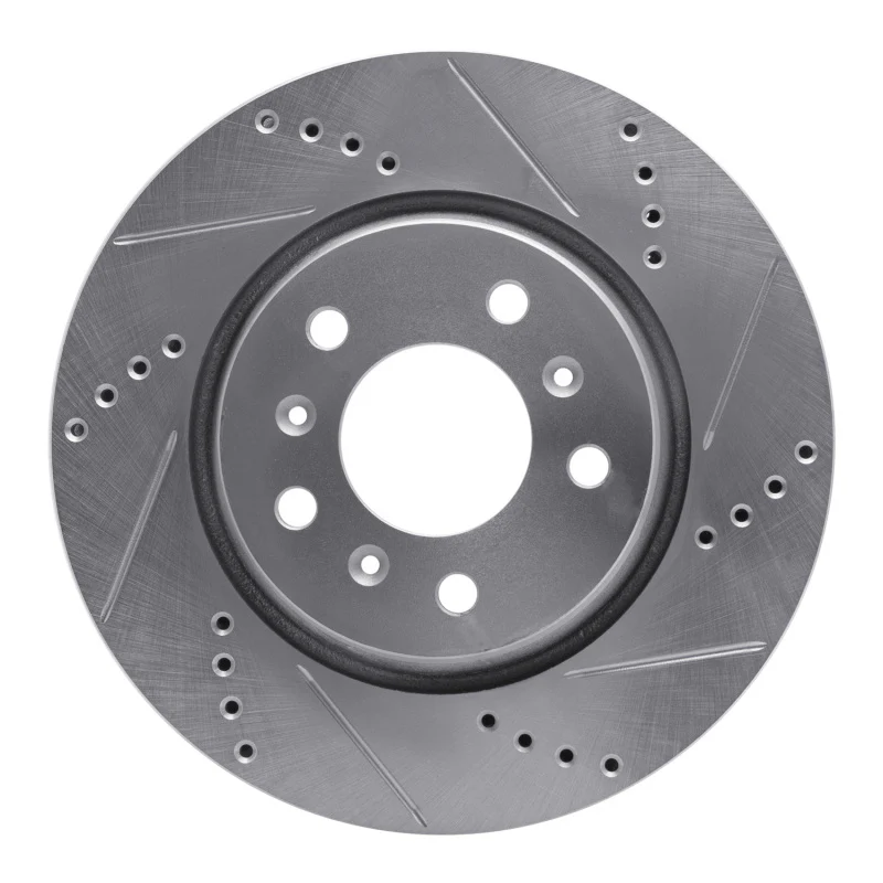 R1 04-09 Buick Terraza Front Right Drilled & Slotted Silver Brake Rotor