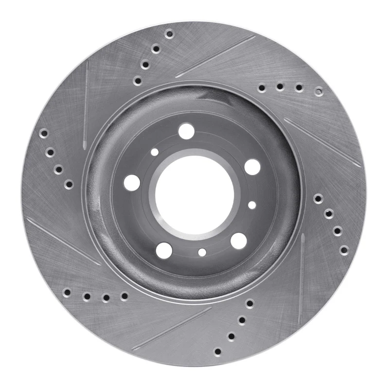 R1 04-09 Buick Terraza Front Right Drilled & Slotted Silver Brake Rotor - Image 5