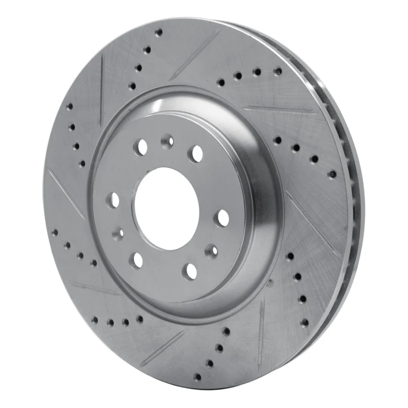 R1 04-09 Cadillac SRX Front Left Drilled & Slotted Silver Brake Rotor - Image 2