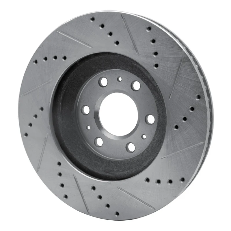 R1 04-09 Cadillac SRX Front Left Drilled & Slotted Silver Brake Rotor - Image 4