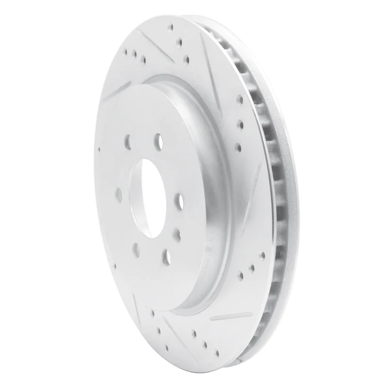 R1 04-09 Cadillac SRX Rear Right Drilled & Slotted Silver Brake Rotor - Image 5