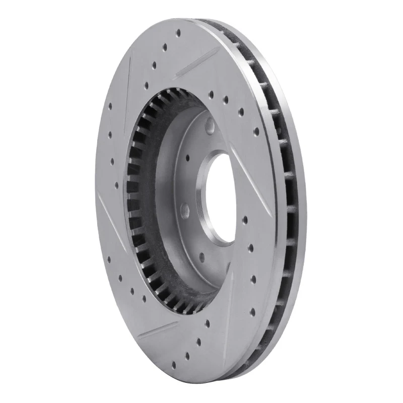 R1 04-09 Kia SPECTRA Front Right Drilled & Slotted Silver Brake Rotor - Image 3
