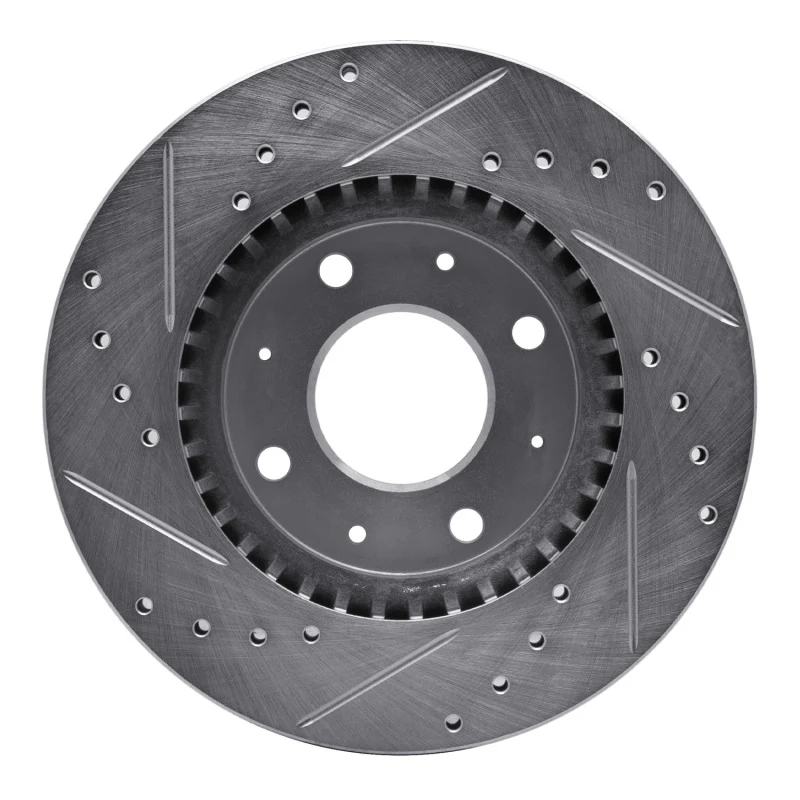 R1 04-09 Kia SPECTRA Front Right Drilled & Slotted Silver Brake Rotor - Image 4