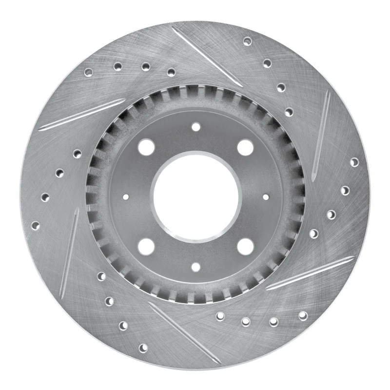 R1 04-09 Kia SPECTRA5 Front Left Drilled & Slotted Silver Brake Rotor - Image 4