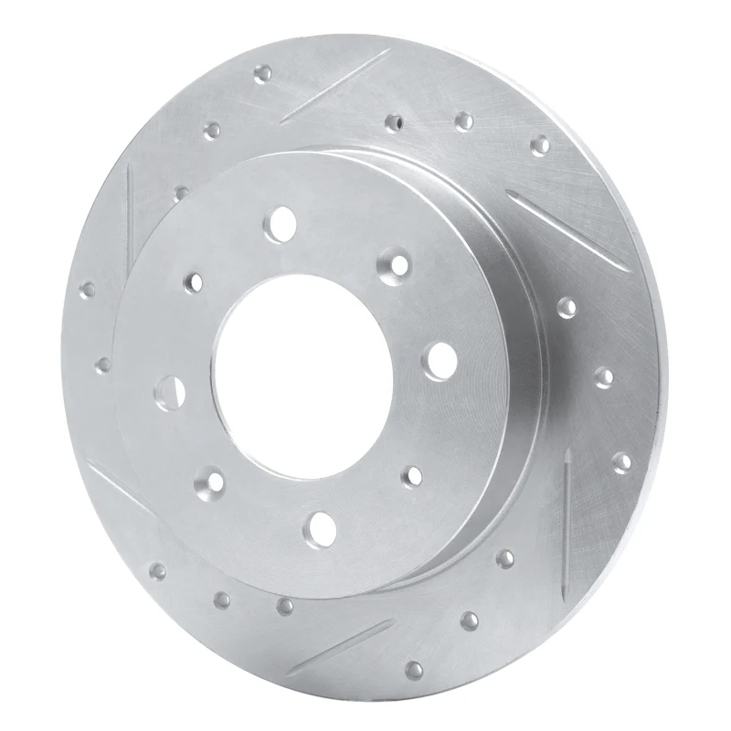 R1 04-09 Kia Spectra5 Rear Left Drilled & Slotted Silver Brake Rotor - Image 4