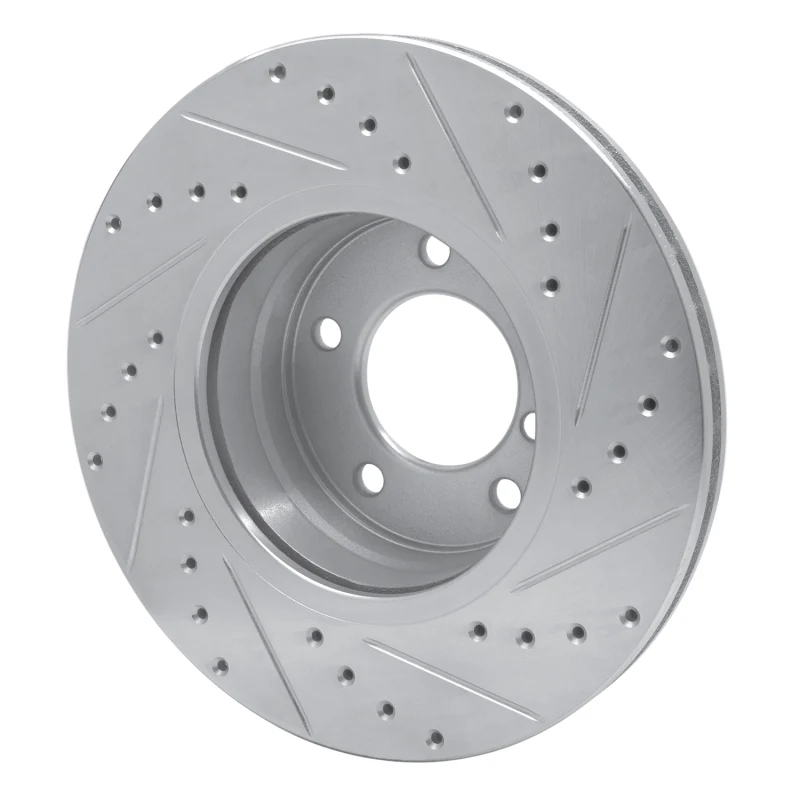 R1 04-10 BMW 525I (USA/Canada) Front Left Drilled & Slotted Silver Brake Rotor - Image 2